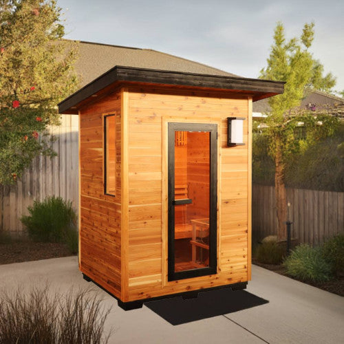 SunRay Seneca 3-Person Contemporary Outdoor Sauna w/Metal Roof