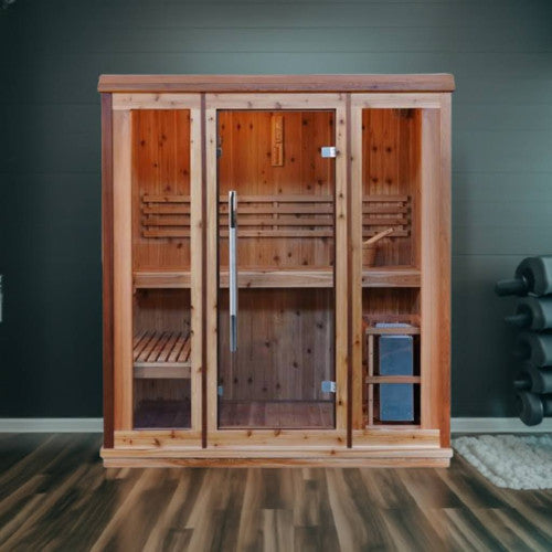 SunRay Hampton 3-Person Indoor Traditional Sauna w/Bench