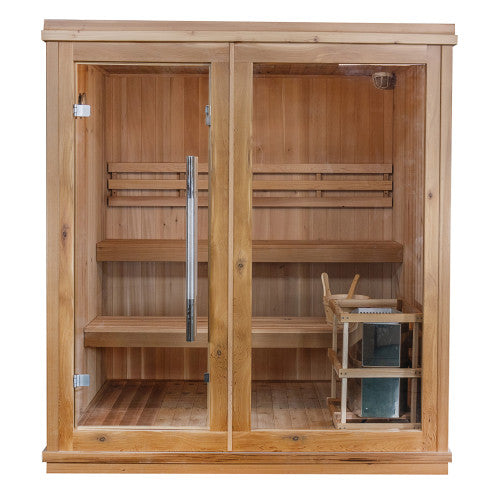 SunRay Charleston 4-Person Indoor Traditional Sauna w/Dual Benches