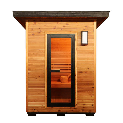 SunRay Seneca 3-Person Contemporary Outdoor Sauna w/Metal Roof