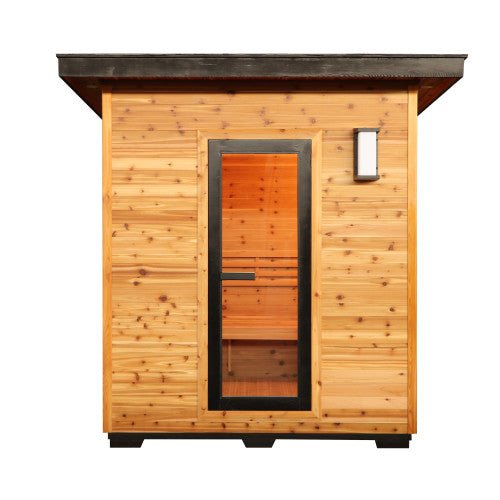 SunRay Denali 4-Person Contemporary Outdoor Sauna w/Metal Roof