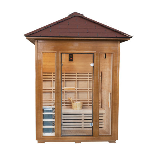SunRay Waverly 3-Person Outdoor Traditional Sauna w/Windows