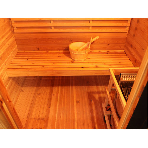 SunRay Seneca 3-Person Contemporary Outdoor Sauna w/Metal Roof