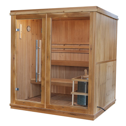SunRay Charleston 4-Person Indoor Traditional Sauna w/Dual Benches