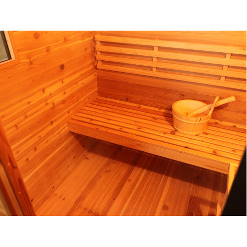 SunRay Seneca 3-Person Contemporary Outdoor Sauna w/Metal Roof