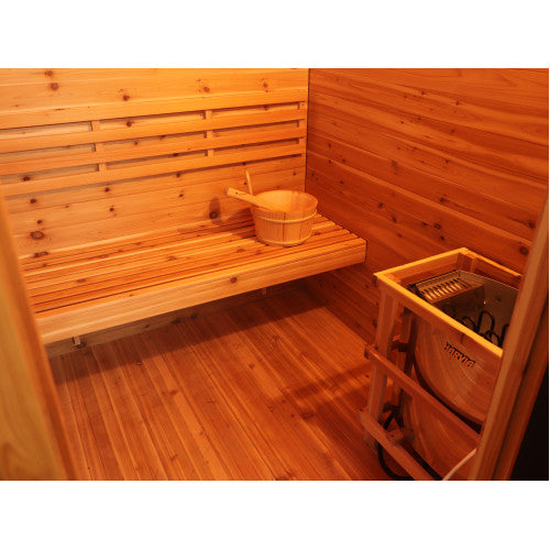 SunRay Denali 4-Person Contemporary Outdoor Sauna w/Metal Roof