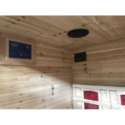 SunRay Cayenne 4-Person Outdoor Infrared Sauna w/Shingled Roof