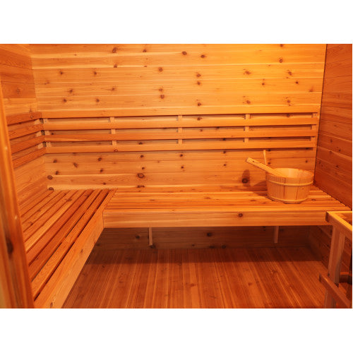SunRay Denali 4-Person Contemporary Outdoor Sauna w/Metal Roof